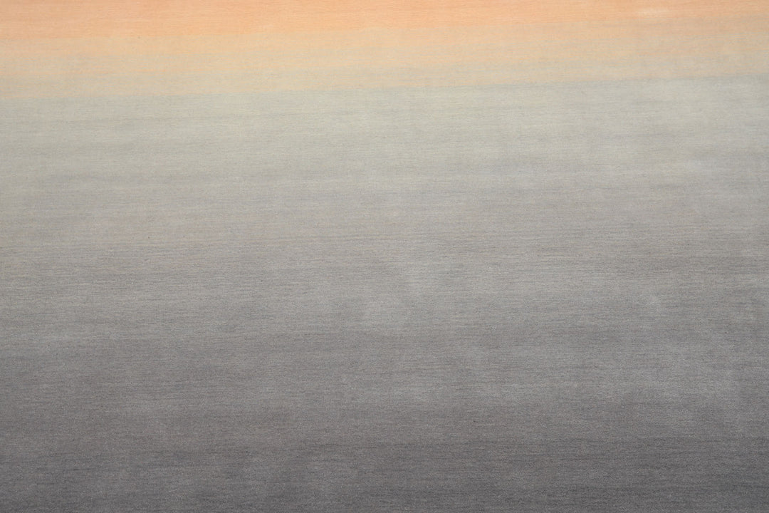 Multi Size Gray Peach Blush Color Hand Loomed Ombre Wool Modern & Contemporary Oriental Rug