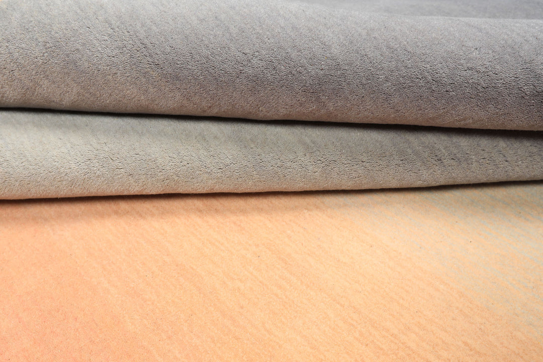 Multi Size Gray Peach Blush Color Hand Loomed Ombre Wool Modern & Contemporary Oriental Rug