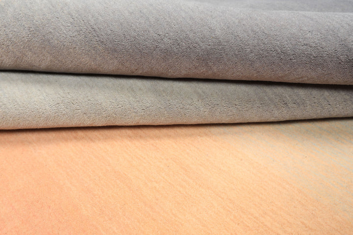Multi Size Gray Peach Blush Color Hand Loomed Ombre Wool Modern & Contemporary Oriental Rug