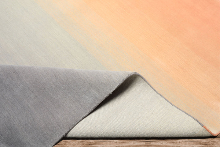 Multi Size Gray Peach Blush Color Hand Loomed Ombre Wool Modern & Contemporary Oriental Rug