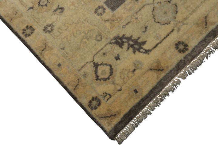 6x9 Taupe, Ivory, Gray Color Hand Knotted Oushak Wool Traditional Oriental Rug
