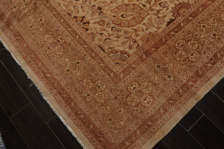 9x12 Beige, Rose, Rust Color Hand Knotted Peshawar Wool Traditional Oriental Rug