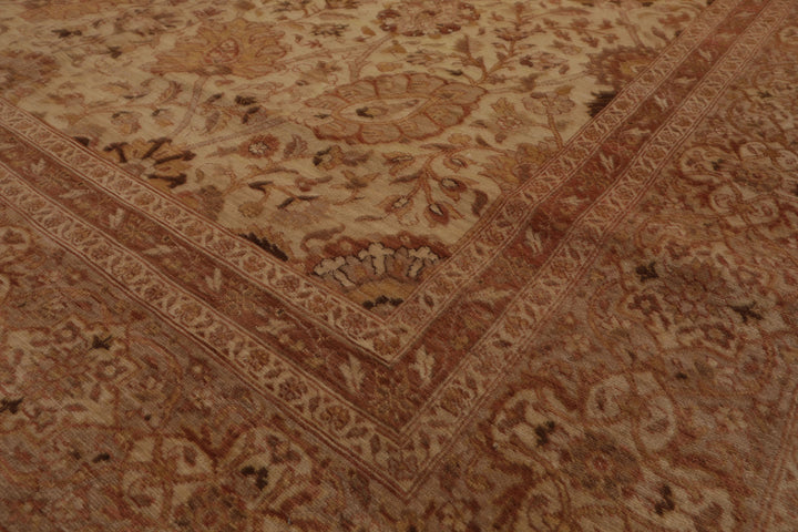 9x12 Beige, Rose, Rust Color Hand Knotted Peshawar Wool Traditional Oriental Rug