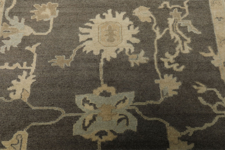 6x9 Taupe, Ivory, Gray Color Hand Knotted Oushak Wool Traditional Oriental Rug