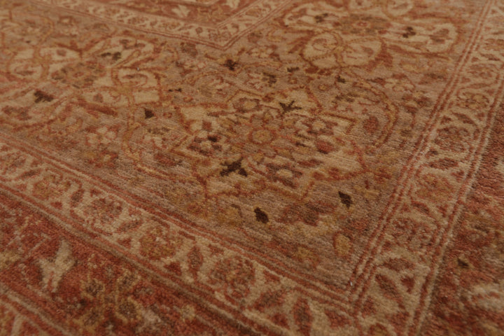 9x12 Beige, Rose, Rust Color Hand Knotted Peshawar Wool Traditional Oriental Rug