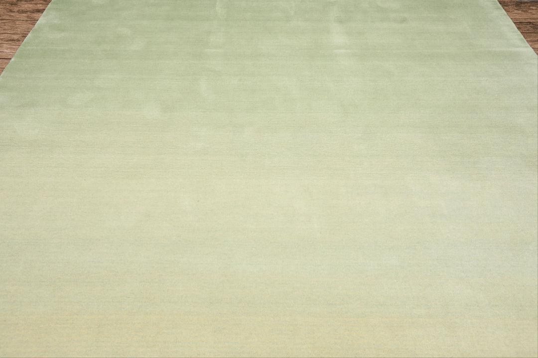 Multi Size Mint Ombre Color Hand Loomed Ombre Wool Modern & Contemporary Oriental Rug