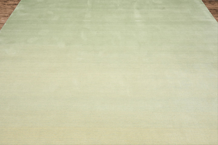 Multi Size Mint Ombre Color Hand Loomed Ombre Wool Modern & Contemporary Oriental Rug