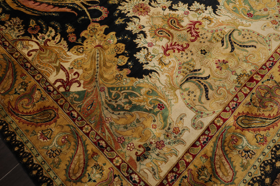 6x 9 Green, Rose, Red Color Hand Knotted Agra New Zealand Wool Traditional Oriental Rug