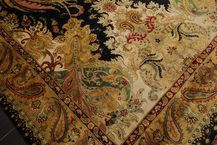 6x 9 Green, Rose, Red Color Hand Knotted Agra New Zealand Wool Traditional Oriental Rug