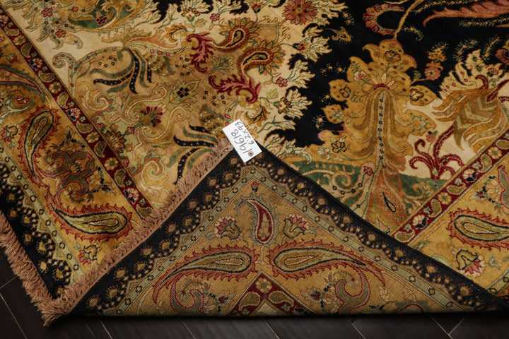 6x 9 Green, Rose, Red Color Hand Knotted Agra New Zealand Wool Traditional Oriental Rug