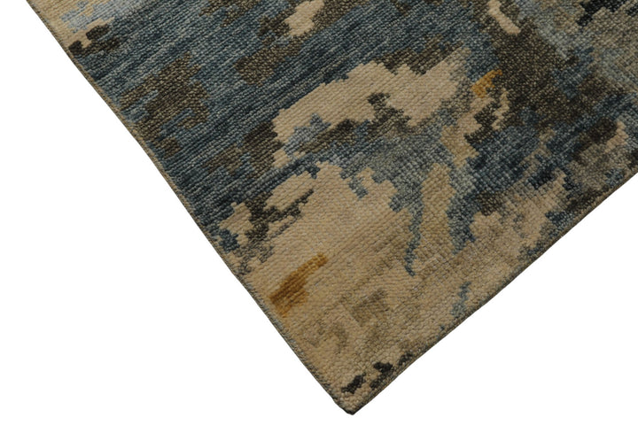 6x9 Beige, Gray, Gold Color Hand Knotted Oushak Wool Modern Oriental Rug