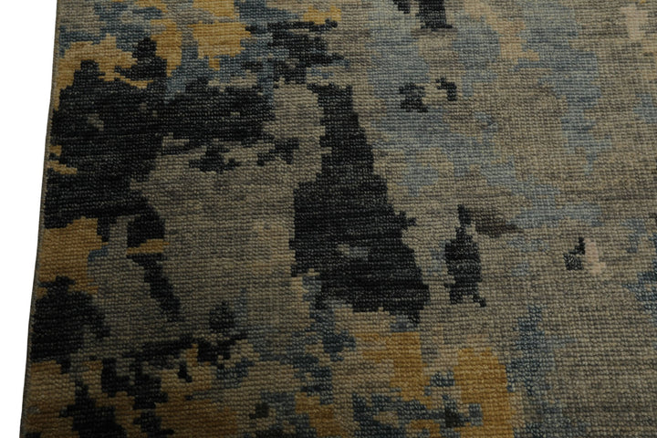 6x9 Beige, Gray, Gold Color Hand Knotted Oushak Wool Modern Oriental Rug