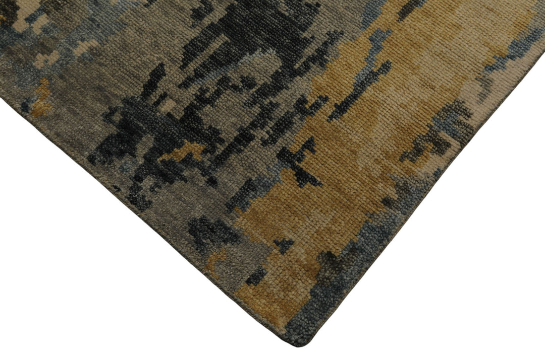 6x9 Beige, Gray, Gold Color Hand Knotted Oushak Wool Modern Oriental Rug
