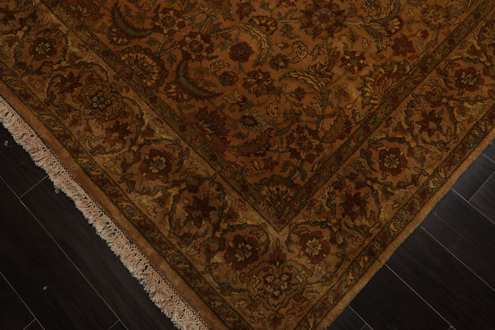6x9 Caramel, Gold, Lime Color Hand Knotted Agra New Zealand Wool Traditional Oriental Rug