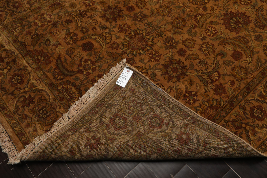 6x9 Caramel, Gold, Lime Color Hand Knotted Agra New Zealand Wool Traditional Oriental Rug