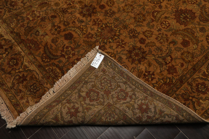 6x9 Caramel, Gold, Lime Color Hand Knotted Agra New Zealand Wool Traditional Oriental Rug