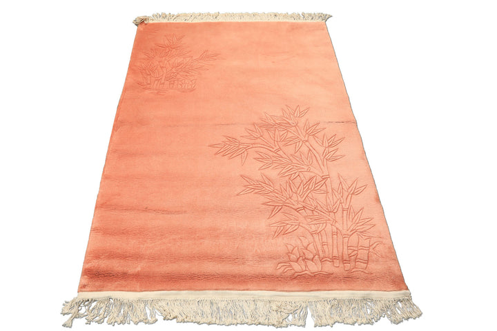 4x6 Blush, , Color Hand Knotted Solid Wool Modern & Contemporary Oriental Rug