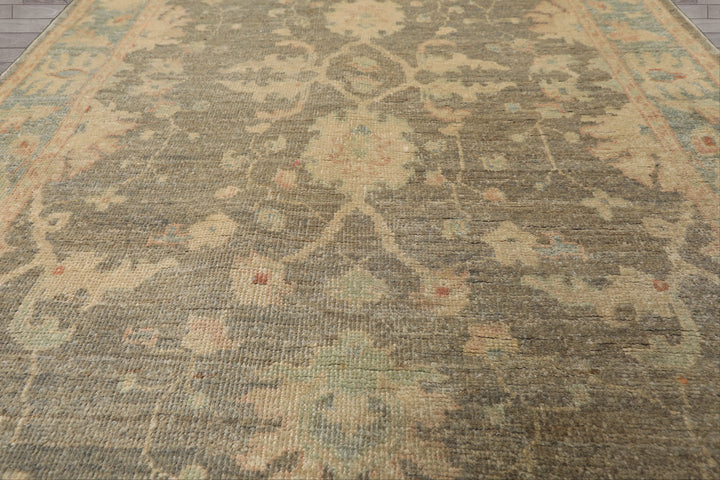 3x5 Gray, Aqua, Moss Color Hand Knotted Peshawar Wool Traditional Oriental Rug