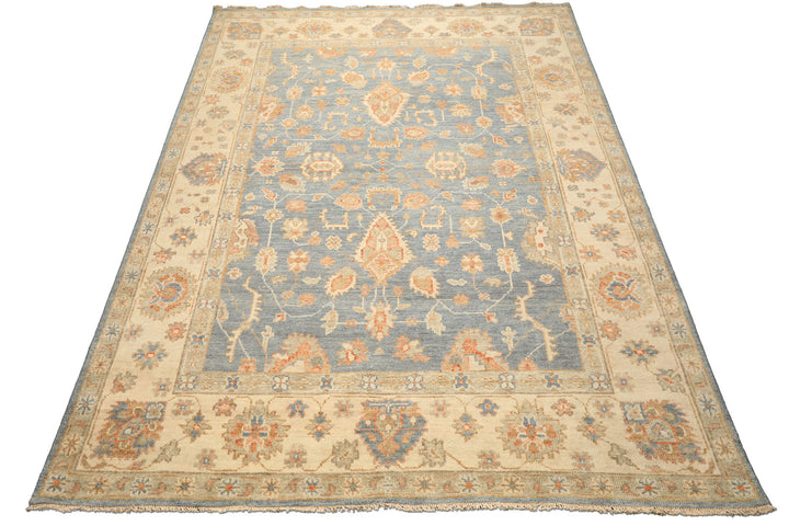 9x12 Beige, Blue, Taupe Color Hand Knotted Tibetan Wool Modern & Contemporary Oriental Rug