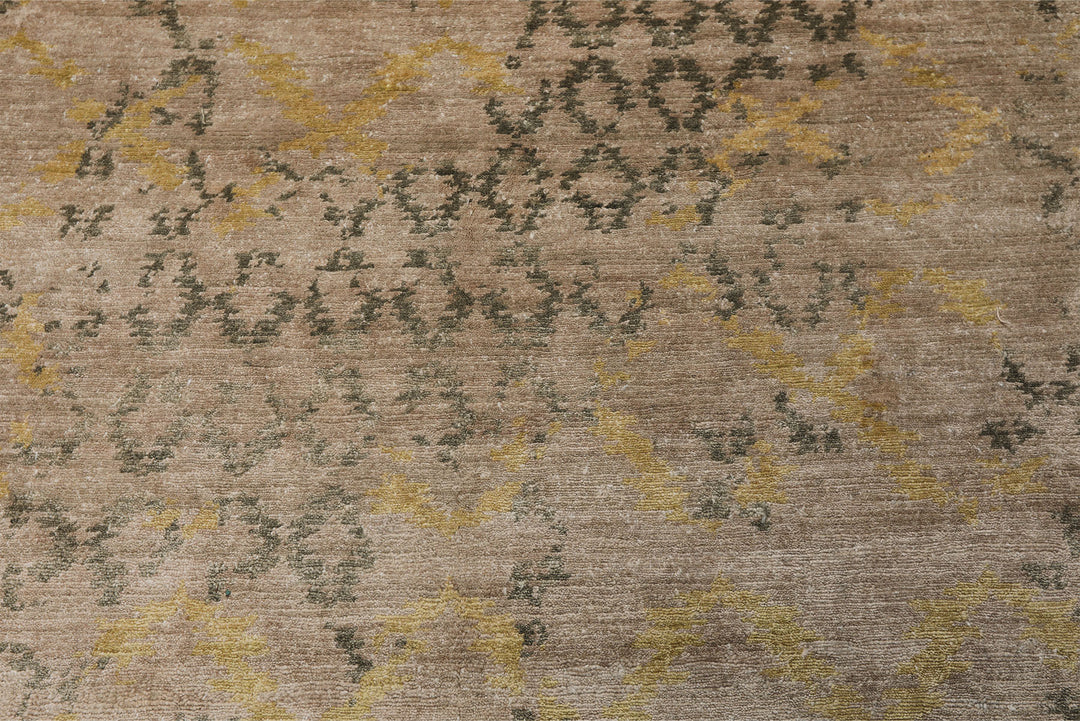 8x10 Taupe, Gray, Gold Color Hand Knotted Sherpa Bamboo Silk Modern Oriental Rug