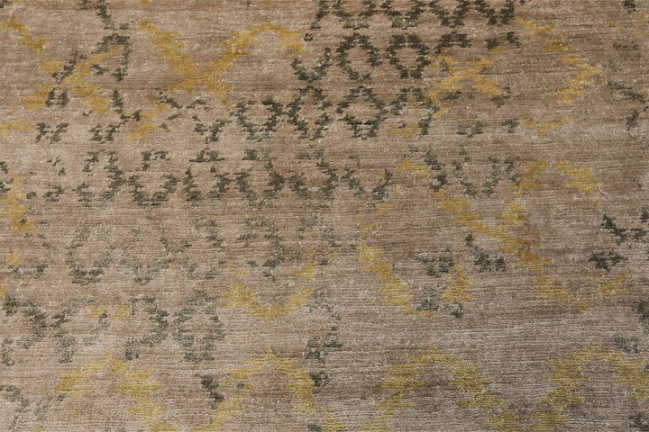 8x10 Taupe, Gray, Gold Color Hand Knotted Sherpa Bamboo Silk Modern Oriental Rug