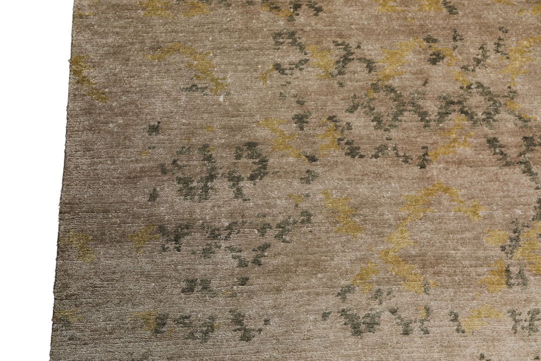 8x10 Taupe, Gray, Gold Color Hand Knotted Sherpa Bamboo Silk Modern Oriental Rug