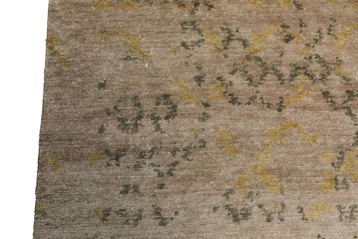 8x10 Taupe, Gray, Gold Color Hand Knotted Sherpa Bamboo Silk Modern Oriental Rug