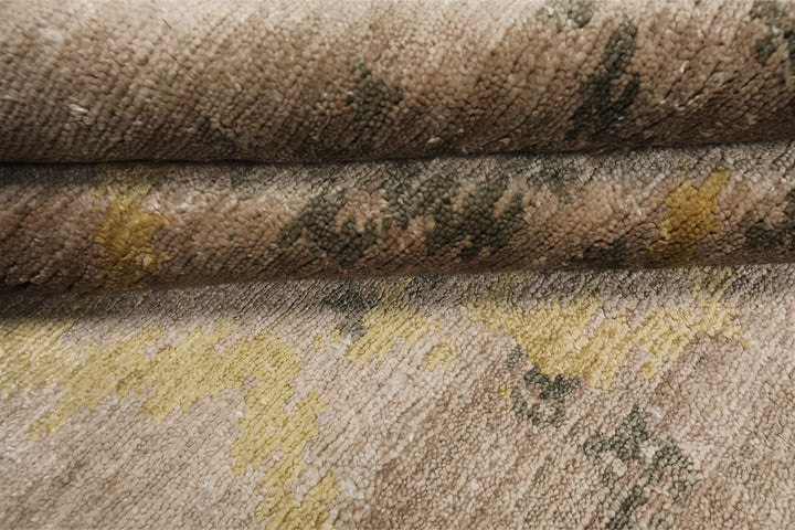 8x10 Taupe, Gray, Gold Color Hand Knotted Sherpa Bamboo Silk Modern Oriental Rug