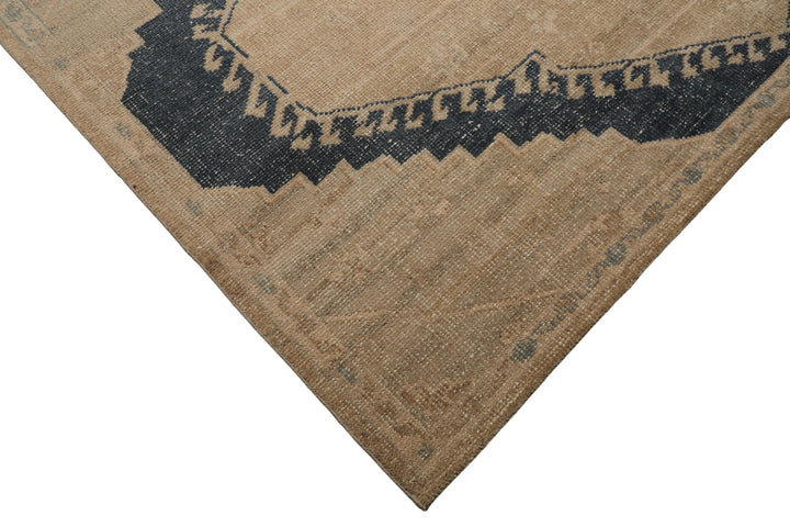 8x10 Beige, Taupe, Brown Color Hand Knotted Oushak Wool Traditional Oriental Rug