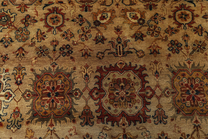 9x12 Brown, Rust, Beige Color Hand Knotted Agra Wool Traditional Oriental Rug