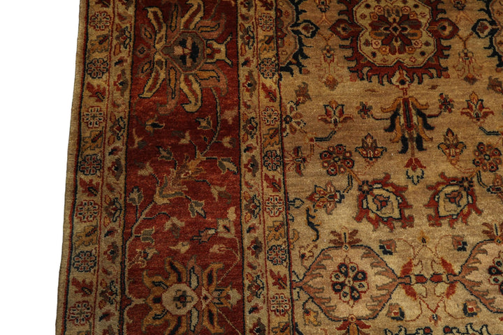 9x12 Brown, Rust, Beige Color Hand Knotted Agra Wool Traditional Oriental Rug