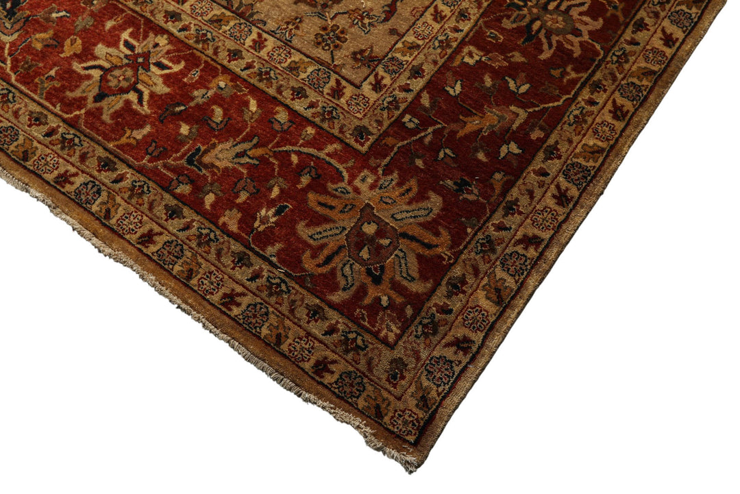 9x12 Brown, Rust, Beige Color Hand Knotted Agra Wool Traditional Oriental Rug
