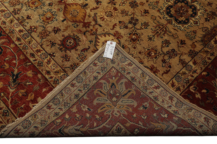 9x12 Brown, Rust, Beige Color Hand Knotted Agra Wool Traditional Oriental Rug