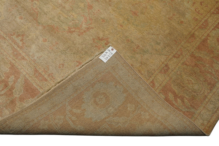 8x10 Beige, Rose, Gray Color Hand Knotted Oushak Wool Traditional Oriental Rug