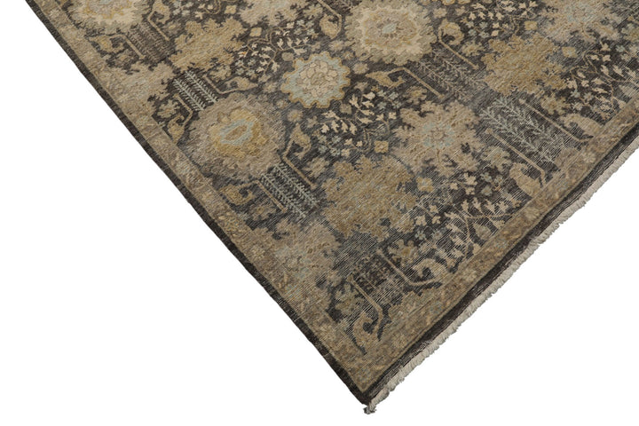 9x12 Gray, Beige, Tan Color Hand Knotted  Wool Transitional Oriental Rug