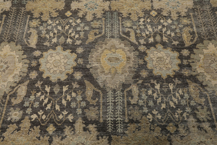 9x12 Gray, Beige, Tan Color Hand Knotted  Wool Transitional Oriental Rug