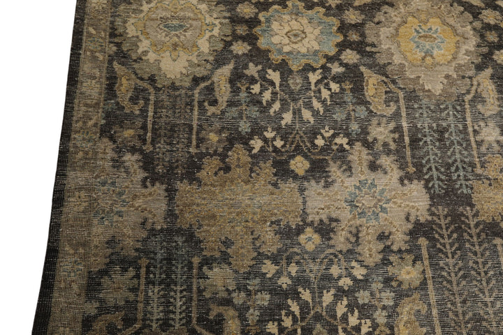 9x12 Gray, Beige, Tan Color Hand Knotted  Wool Transitional Oriental Rug