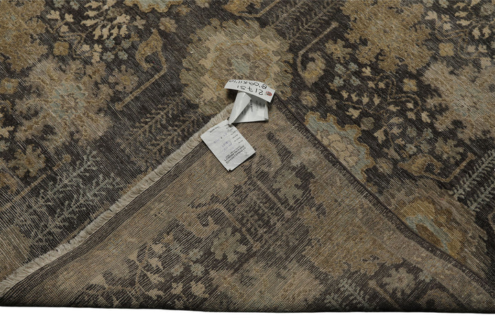 9x12 Gray, Beige, Tan Color Hand Knotted  Wool Transitional Oriental Rug
