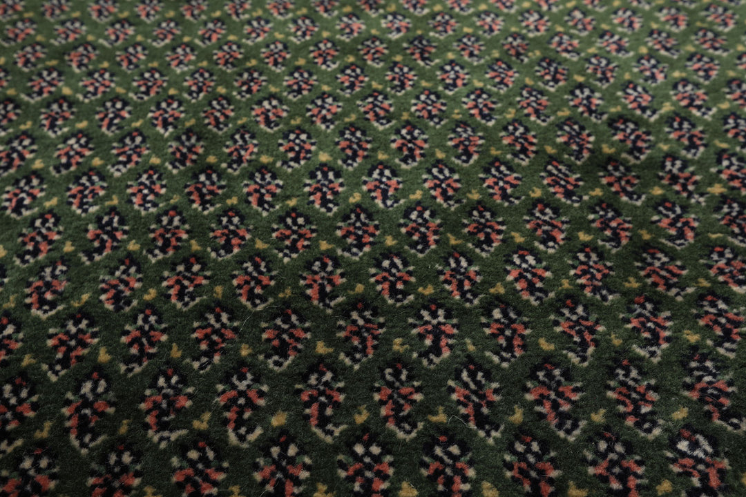 4x6 Green, Ivory, Blue Color Hand Knotted Boteh Wool Traditional Oriental Rug