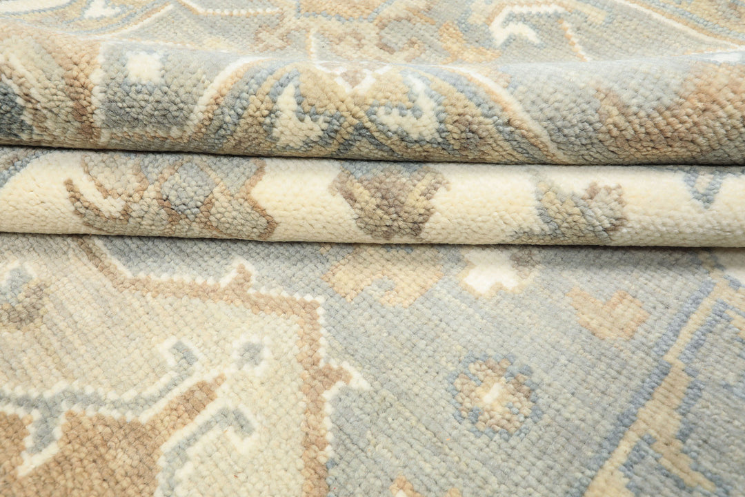 10x14 Ivory
, Gray
, Brown
 Color Hand Knotted Oushak
 Wool Traditional Oriental Rug