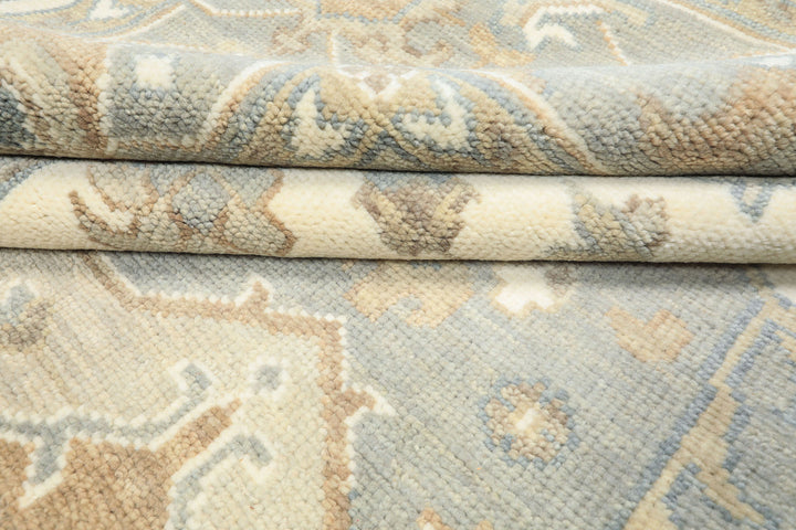 10x14 Ivory
, Gray
, Brown
 Color Hand Knotted Oushak
 Wool Traditional Oriental Rug