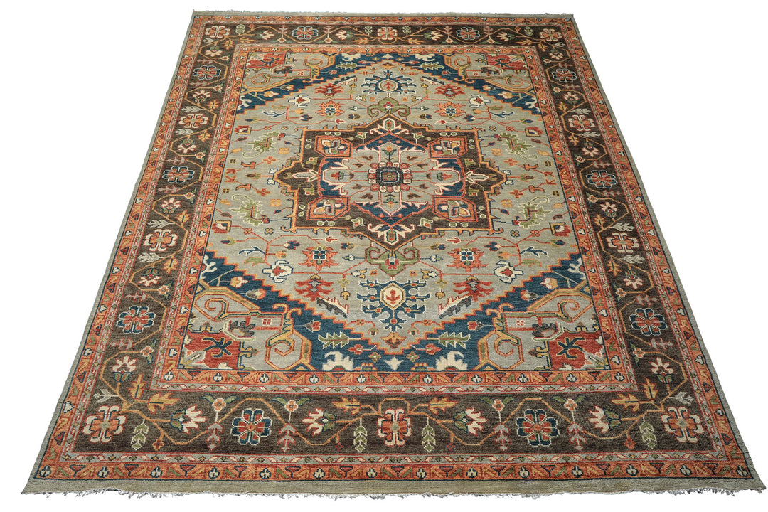 Palace Mint
, Brown
, Teal
 Color Hand Knotted Oushak   Wool  Oriental Rug