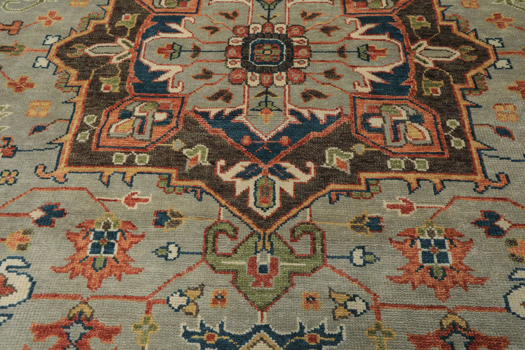 Palace Mint
, Brown
, Teal
 Color Hand Knotted Oushak   Wool  Oriental Rug