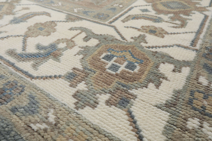 10x14 Ivory
, Slate
, Rust
 Color Hand Knotted Oushak   Wool Transitional Oriental Rug