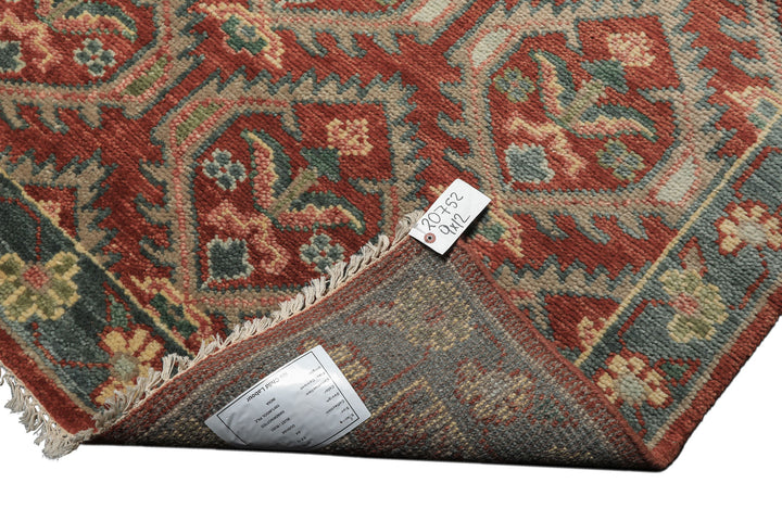 9x12 Rose, Slate, Taupe Color Hand Knotted Oushak Wool Transitional Oriental Rug