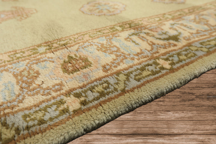 4x6 Sage, Beige, Rose Color Hand Knotted French Aubusson Wool Traditional Oriental Rug