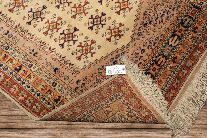 4x6 Beige, Burnt Orange, Gold Color Hand Knotted Turkish Kula Wool Traditional Oriental Rug