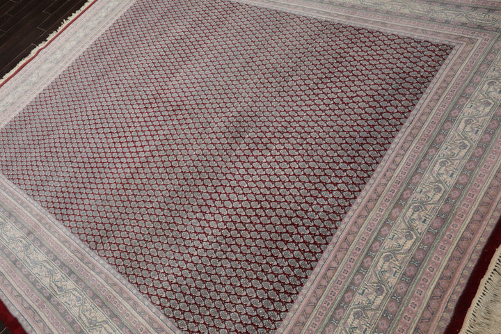 8x10 Maroon, Rose, Ivory Color Hand Knotted Tabriz New Zealand Wool Traditional Oriental Rug