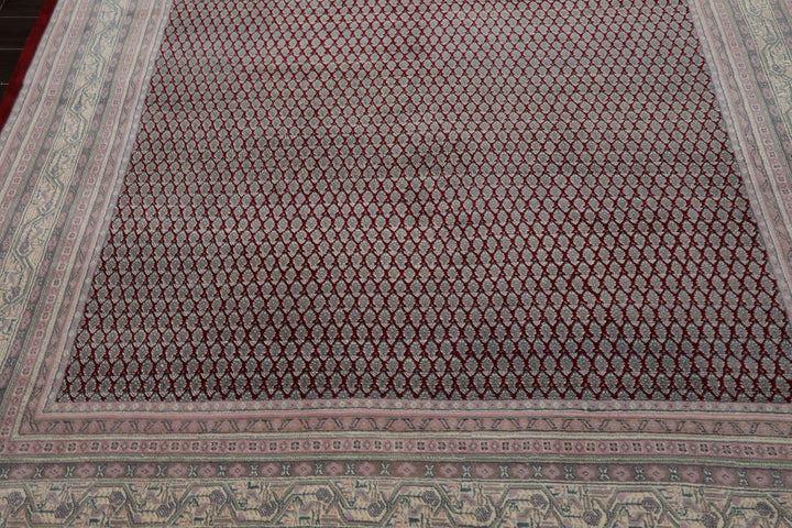 8x10 Maroon, Rose, Ivory Color Hand Knotted Tabriz New Zealand Wool Traditional Oriental Rug