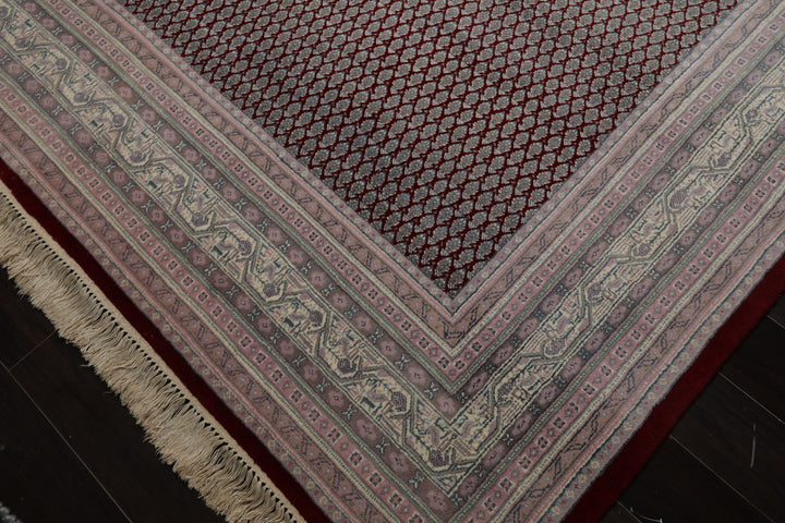 8x10 Maroon, Rose, Ivory Color Hand Knotted Tabriz New Zealand Wool Traditional Oriental Rug